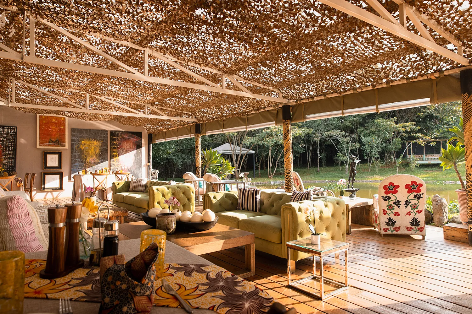 The Deck at Hemingways Eden Residence, overlooking the Giraffe Sanctuary Forest in Nairobi